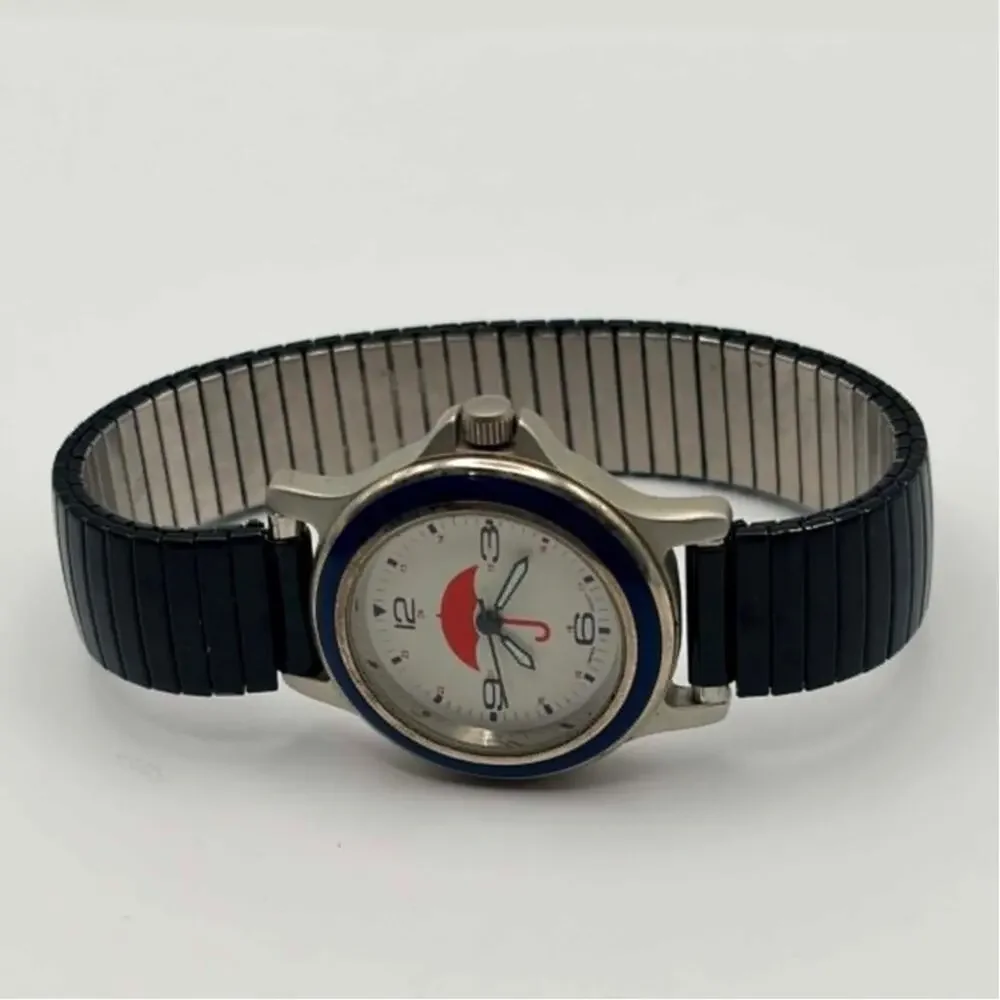 Silver & Black Umbrella Watch